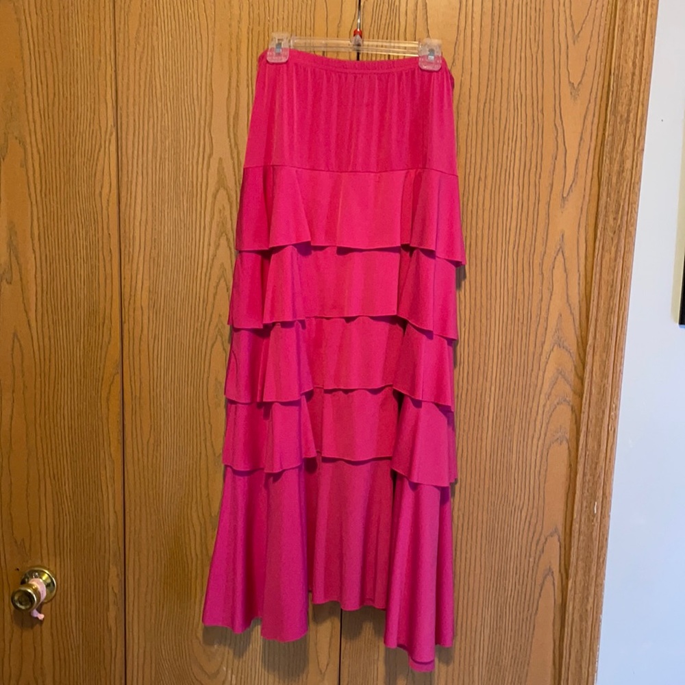 Pink 5 Layer Ruffle Skirt